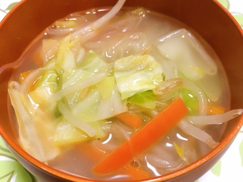 食べ過ぎた時に！春雨タンメン風スープ